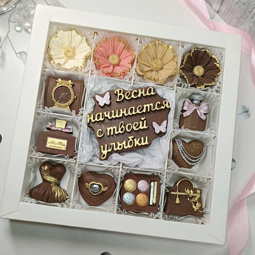 Набор из шоколада "Дамские штучки" *16/подарок на день рождения, женщине, жене, маме, любимой, подруге, коллеге, дочке