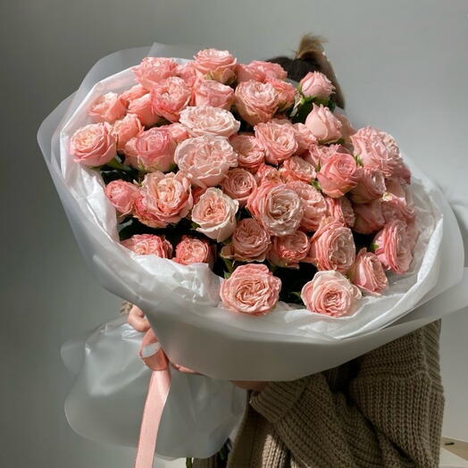 ВАУ БУКЕТ из пионовидных кустовых роз «Bombastic💗