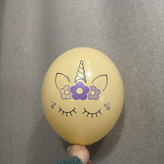 Шар Единорожка желтый