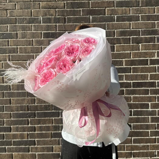 Bouquet of 15 peony roses