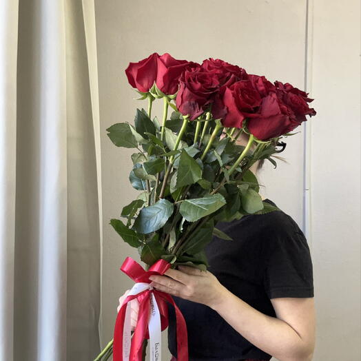 Букет 🌹 ХИТ: Длинные розы Эквадор 15 шт охапка