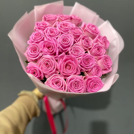 Розы Розовые 25 штук