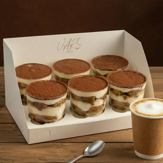Тирамису в трайфлах 6 штук, торт в стакане, cake to go
