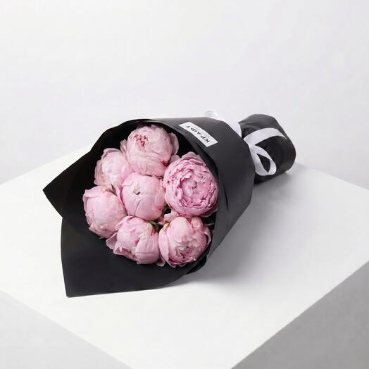 7 Peonies by Sarah Bernhardt in Black