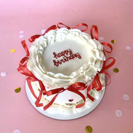 Торт ламбет с ленточками happy birthday (или вашей надписью)  на день рождения на 10-12 человек