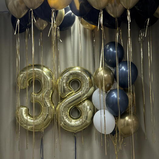 Шары на 38 лет для мужчины, брату, коллеге или руководителю на День Рождения
