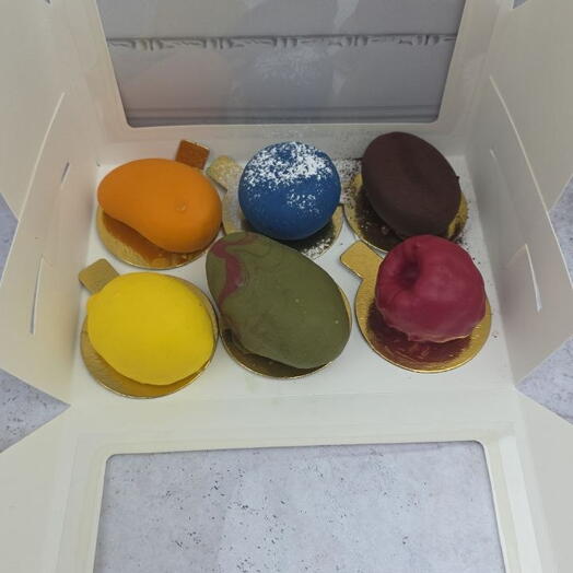 Корпусные десерты/пирожные (кофе, манго, лимон, малина, голубика , фисташка)