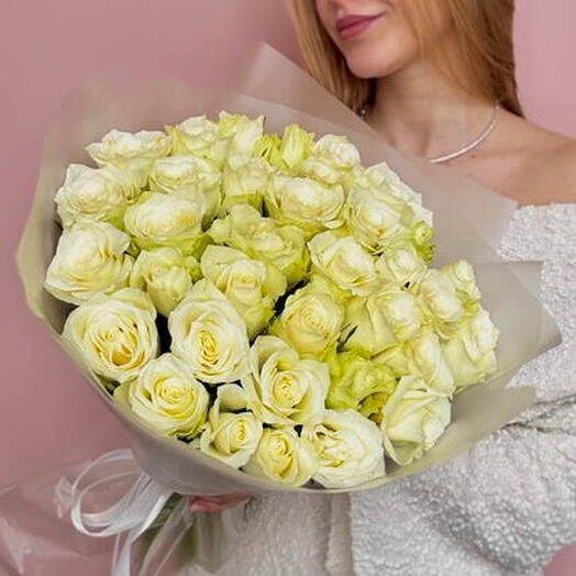 Букет из 35 белых роз 😍