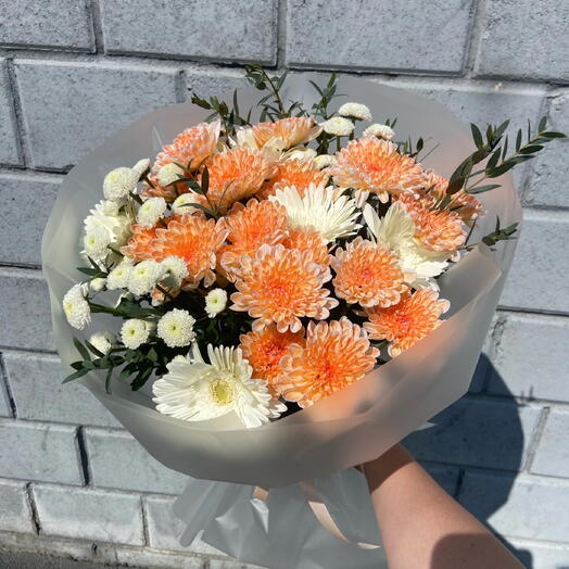 Авторский букет «Солнечный контраст» 💛🤍