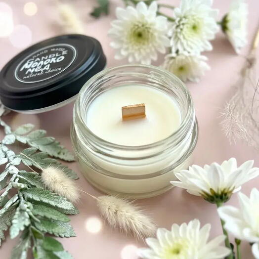 Свеча ручной работы Молоко и Мёд 50 ml