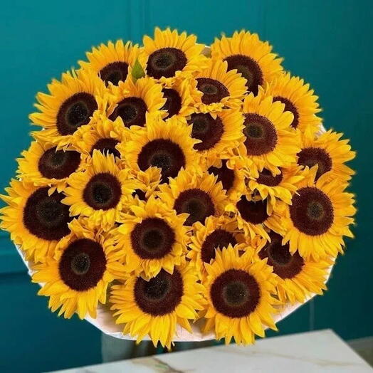 🌻АКЦИЯ🌻 Букет "Солнечный рассвет" из 29 подсолнухов