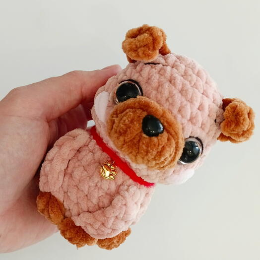 Игрушка мягкая собачка вязаная на подарок