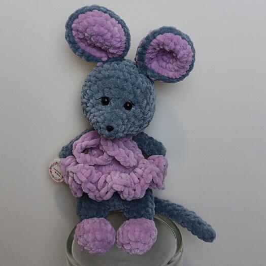 Мягкая игрушка вязаная мышка💜