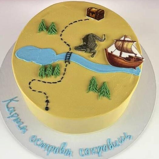 Торт для мужчины на день рождения, ‭«Карта сокровищ»