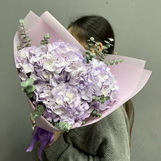 Лавандовая гортензия с эвкалиптом 3 шт. 💜