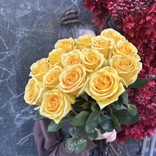 💛Акция💛15 желтых роз