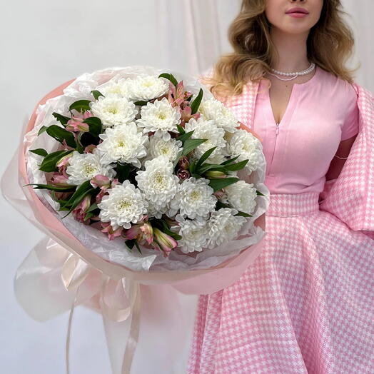 Хризантема и альстромерия