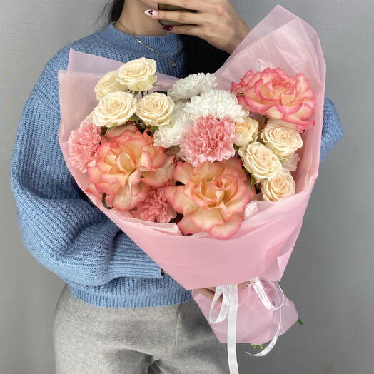 Бабочка 🦋 авторский букет с французской розой 🌹