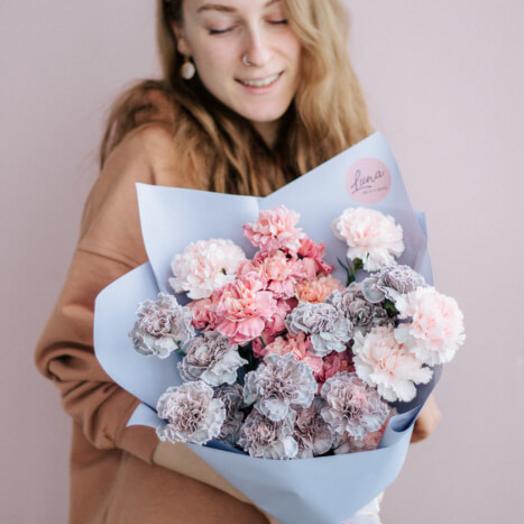 Монобукет из космических гвоздик 19