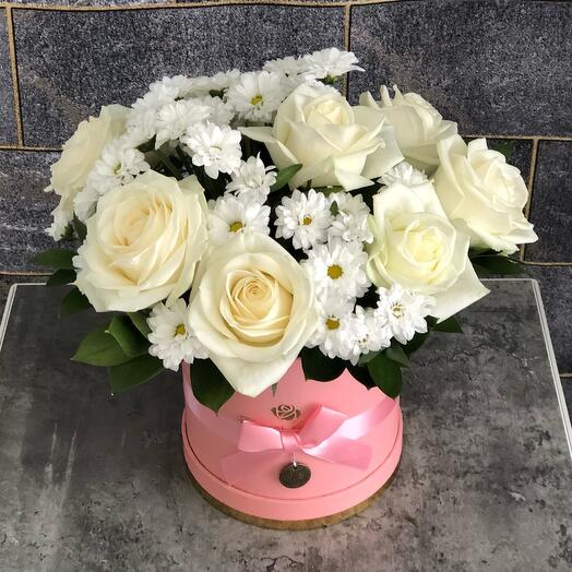 Flowers in a box White rose