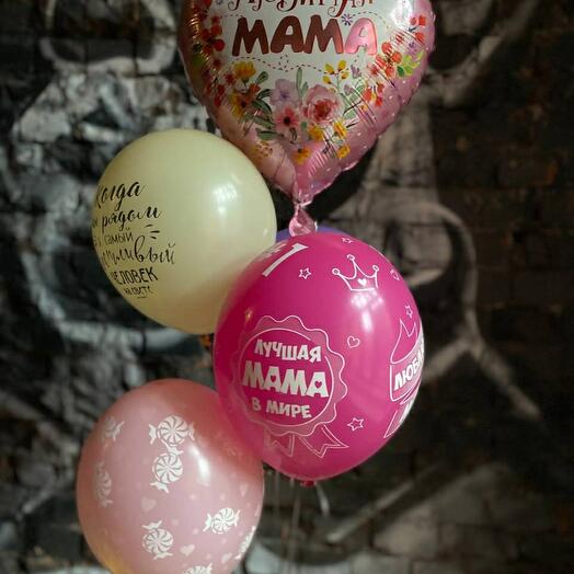 Cascada de 6 globos de helio "mamá amada"