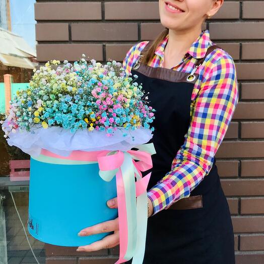 Радужное облако из гипсофилы