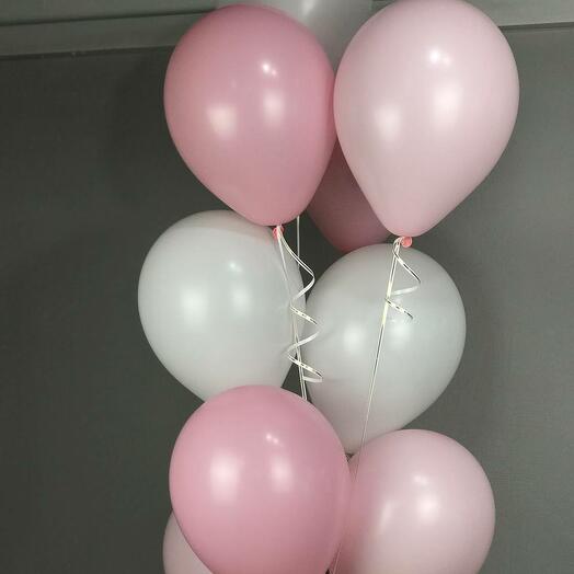 Pink and white balloons(9pcs)
