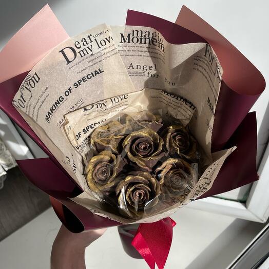 Шоколадные розы , 7 шт