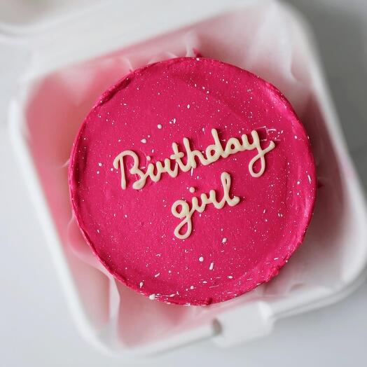 Бенто торт birthday girl розовый для девушки на день рождения