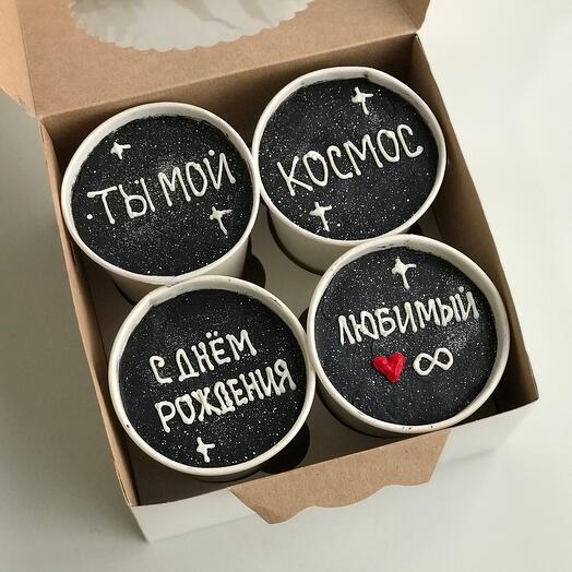 Cake to go «ТЫ МОЙ КОСМОС» десерт в стакане 4шт