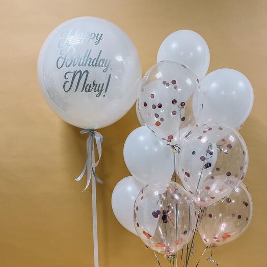 A set of white balloons