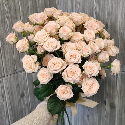 Bouquet of 19 cream Bush roses