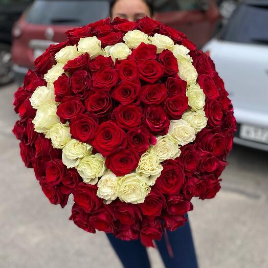 Букет сердце из 101 розы