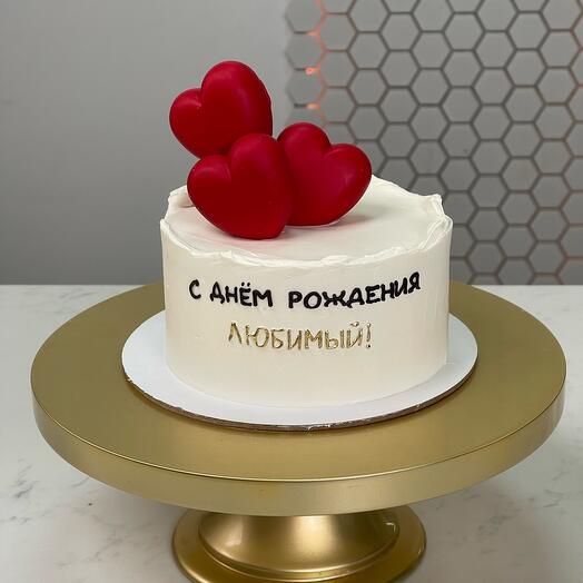 Торт с шоколадными сердечками