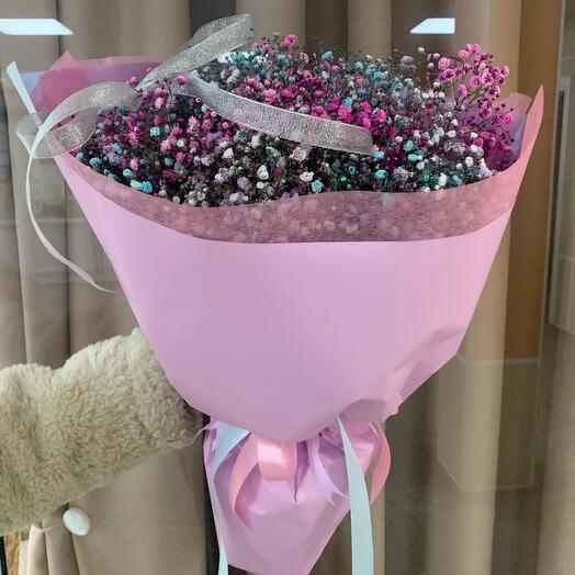 Gypsophila bouquet in original packaging