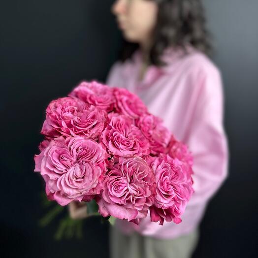Bouquet of peony-shaped country roses 9 pieces
