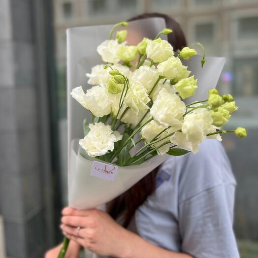 Белый букет эустома(лизиантус) 5