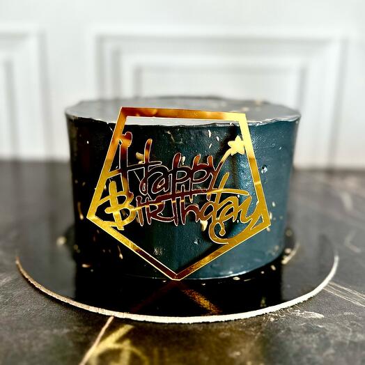 Торт HAPPY BIRTHDAY 1,5 кг/ черный с золотом