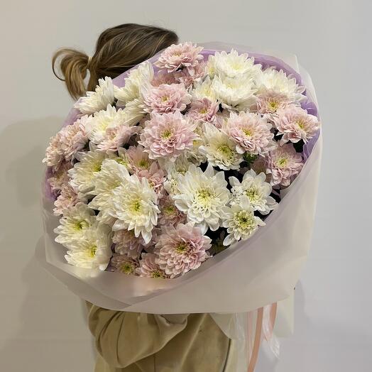 Букет из хризантем нежного цвета🌸