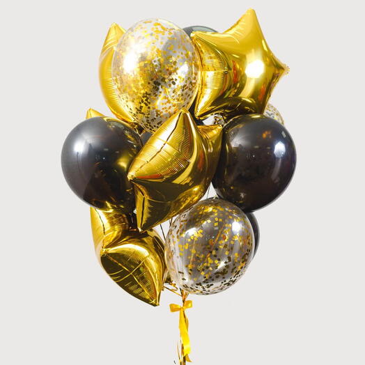 Набор воздушных Шаров (12 шт), звезды, конфетти, латекс. Set of helium balloons (12 pcs)