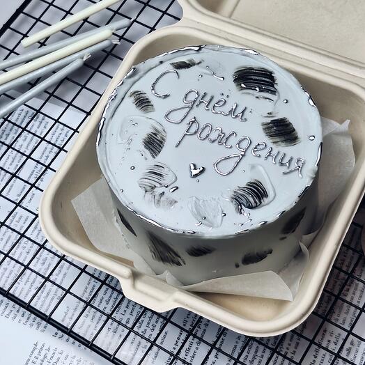 Бенто " Серый торт с днём рождения "