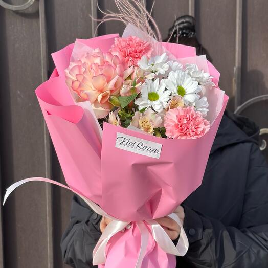 Cumplido con rosa esperanza