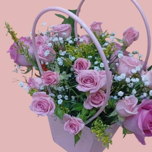 Pink Flower basket for Birthday Girl