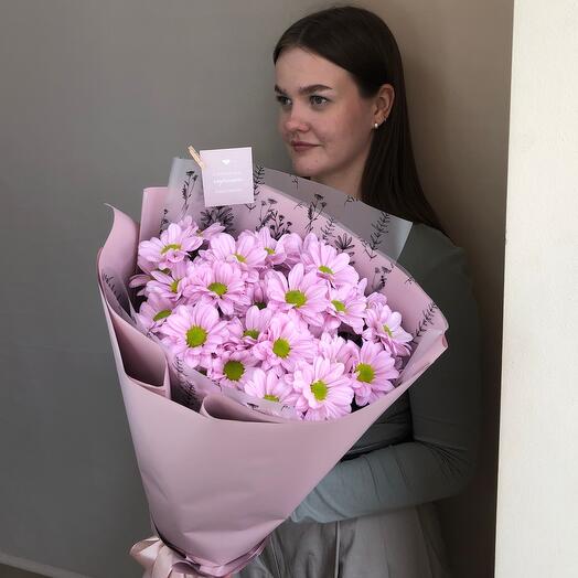 Букет розовых ромашек