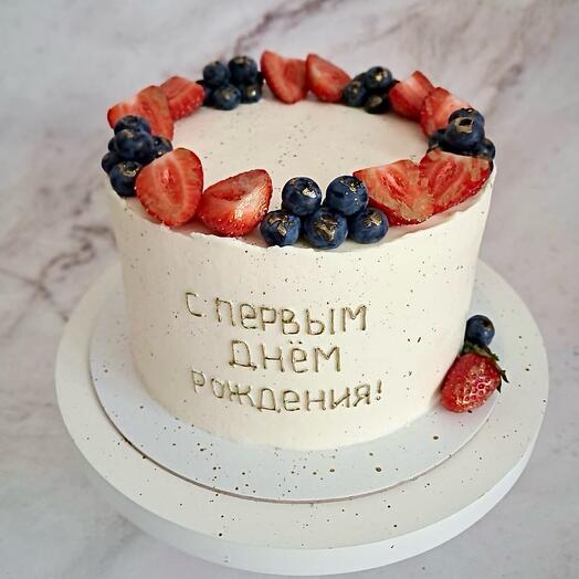 Торт с ягодным венком/День рождения /Валентинка,подарок девушке,день святого Валентина,день влюбленных