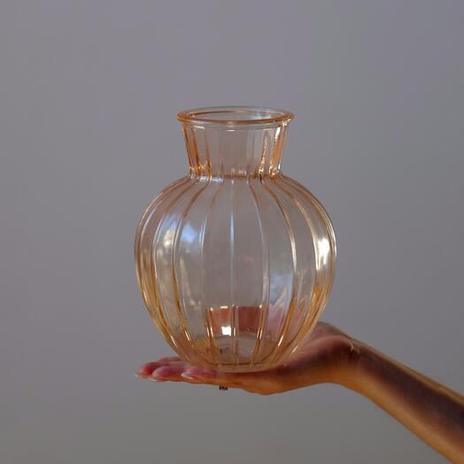 Стеклянная ваза персиковая "Белла"