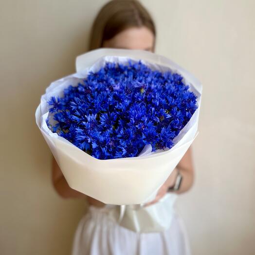 Васильки полевые в букете, синие, арт 01 Flower Perfect