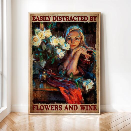 Интерьерный постер "Цветы" винтажная картина 03-0002