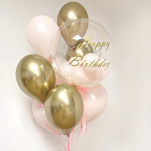 Букет из шаров Happy birthday light