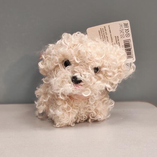 Брелок на верёвке мини пудель бежевый